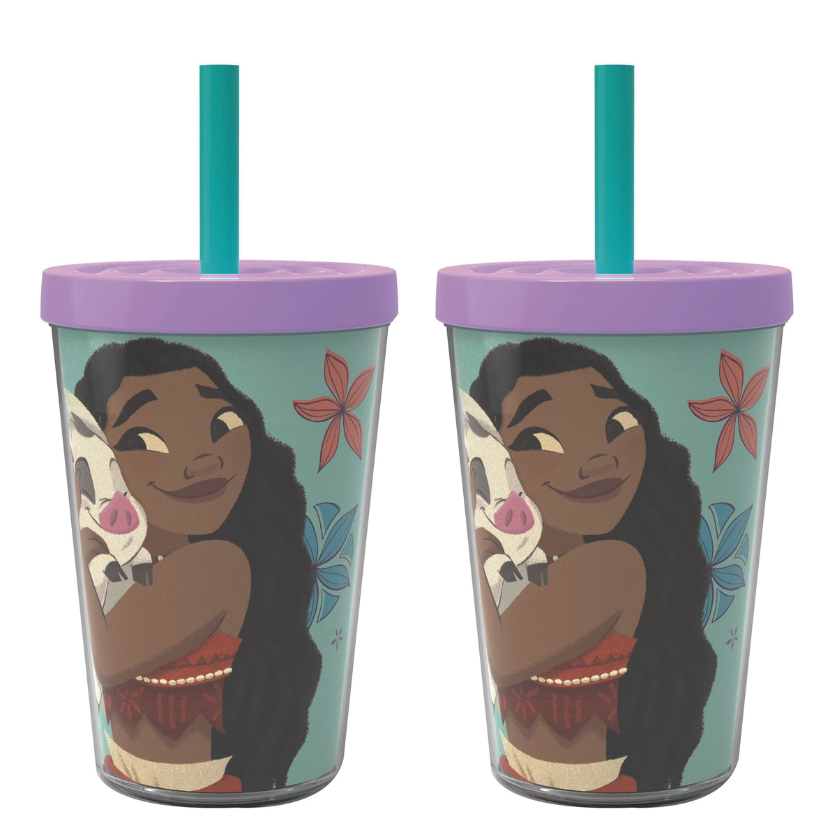 2 pcs 13 oz Kids Straw Tumbler Plastic Double Wall Insulated U187