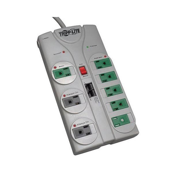 8 Outlet Surge Protector Power Strip with 8ft Cord X763271