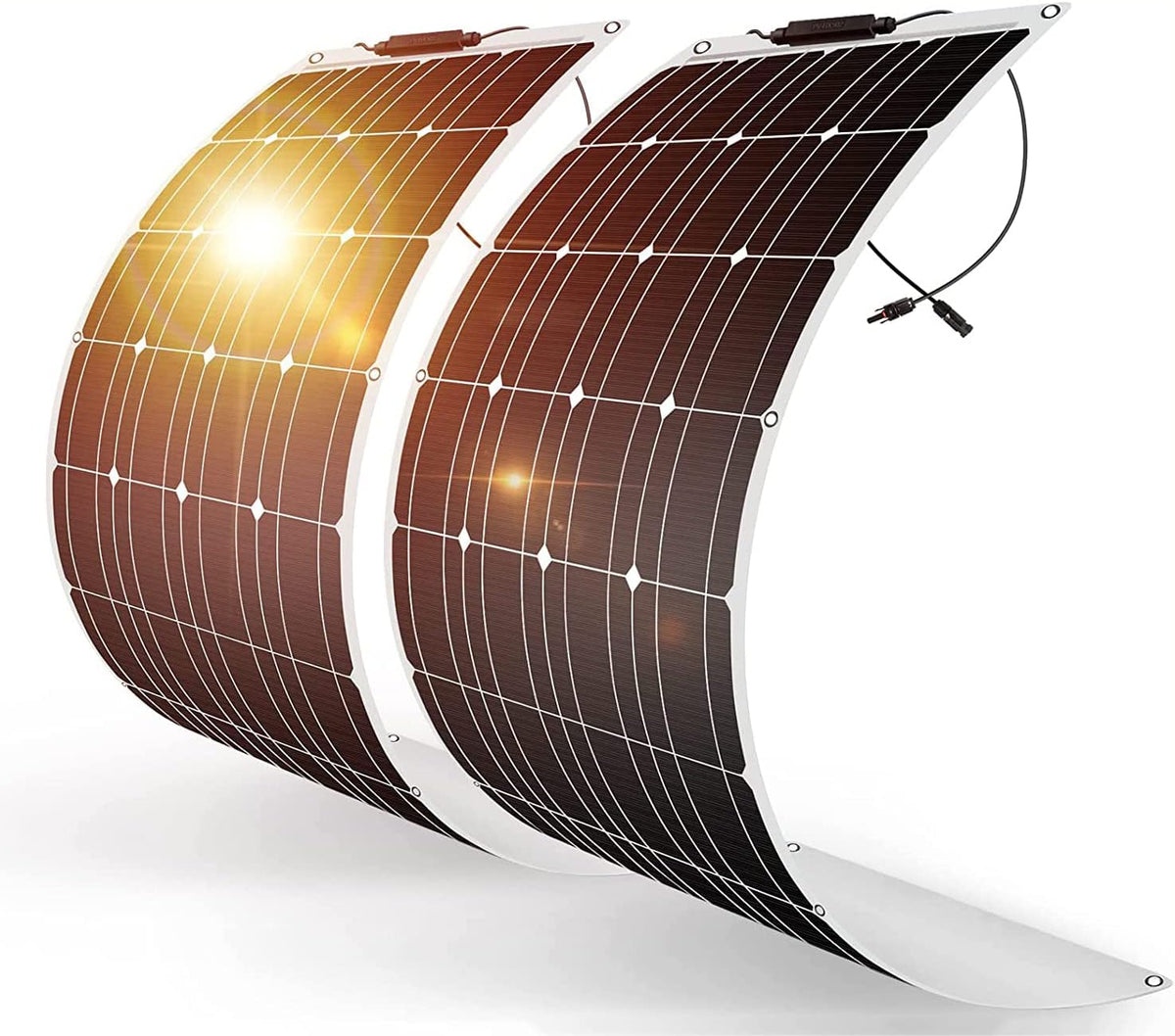 2pcs 200W Semi-Flexible Monocrystalline Solar Panel Kit 12V 400W X620