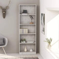 5-Tier Chipboard Book Cabinet Concrete Gray Q142