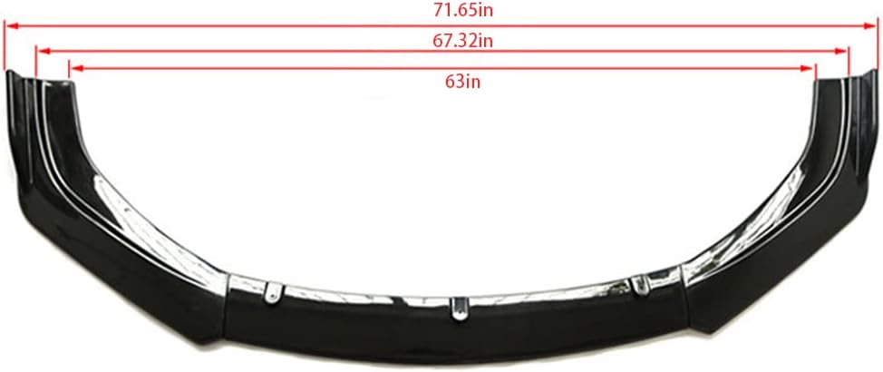 Gloss Black 3pcs/Set ABS Front Bumper Lip Splitter U60067