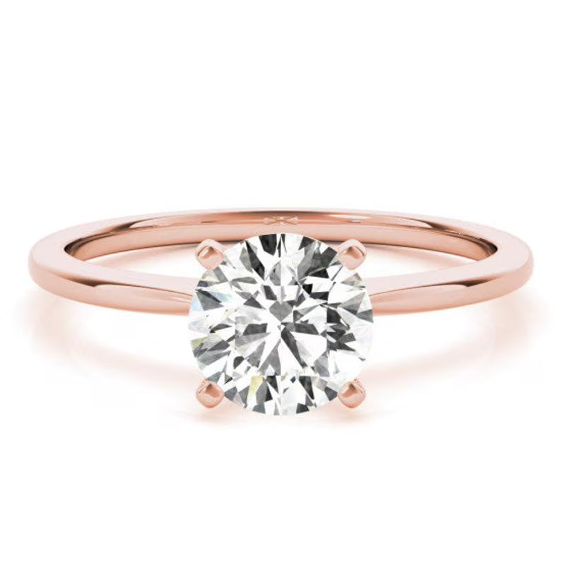 14K Rose Gold Moissanite Wedding Ring F25088