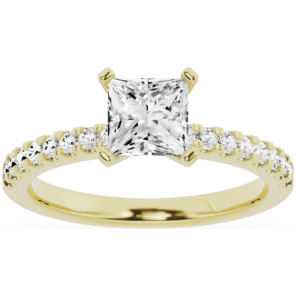 14K Yellow Gold Diamond Solitaire Princess Engagement Ring I277584