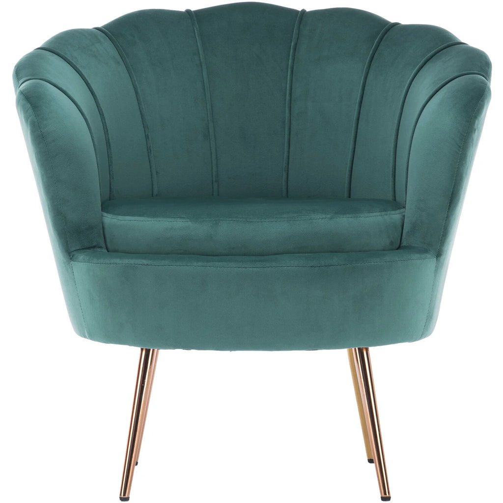 Dark Green Tufted Accent Chair with Gold Legs U488183