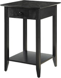 Espresso End Table with Drawer and Shelf V349