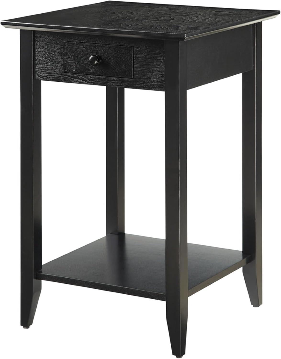 Espresso End Table with Drawer and Shelf V349