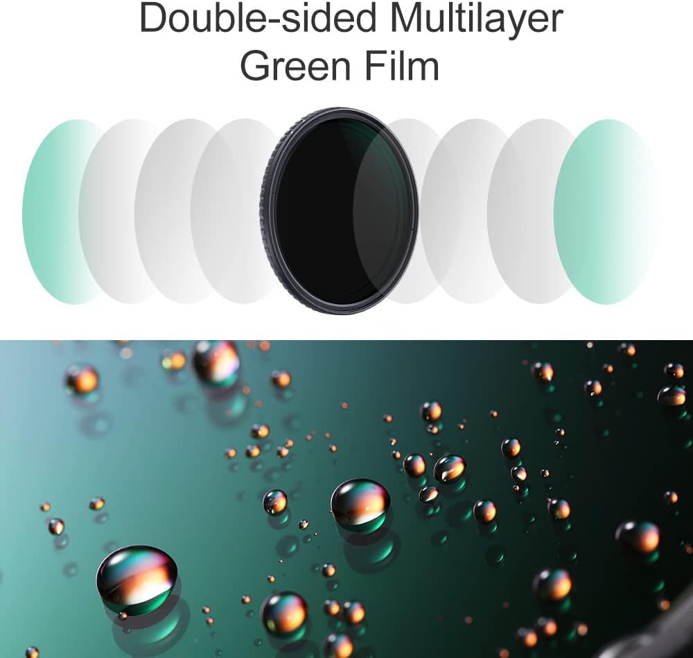 82mm Variable ND Filter ND8-ND128 Neutral Density Filter, Japan AGC Optical Glass, Pack of 2 S26345