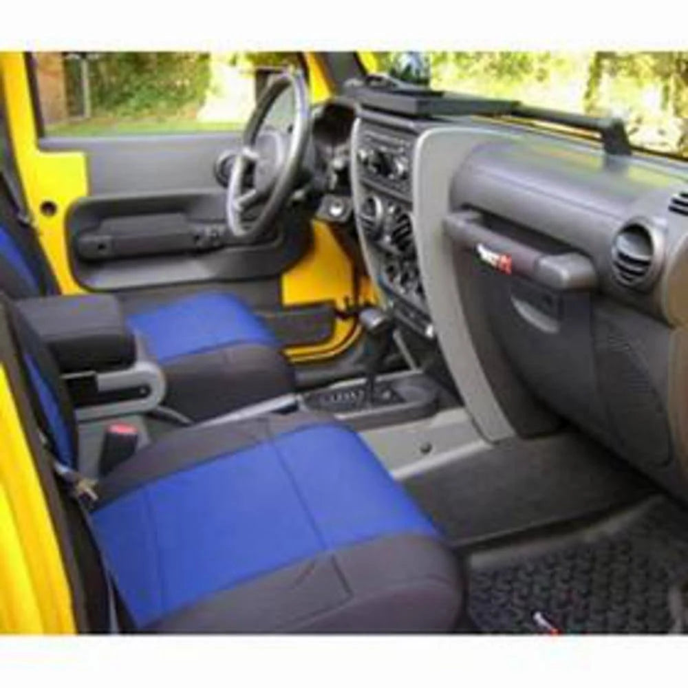 Black/Blue Neoprene Front Seat Covers R705