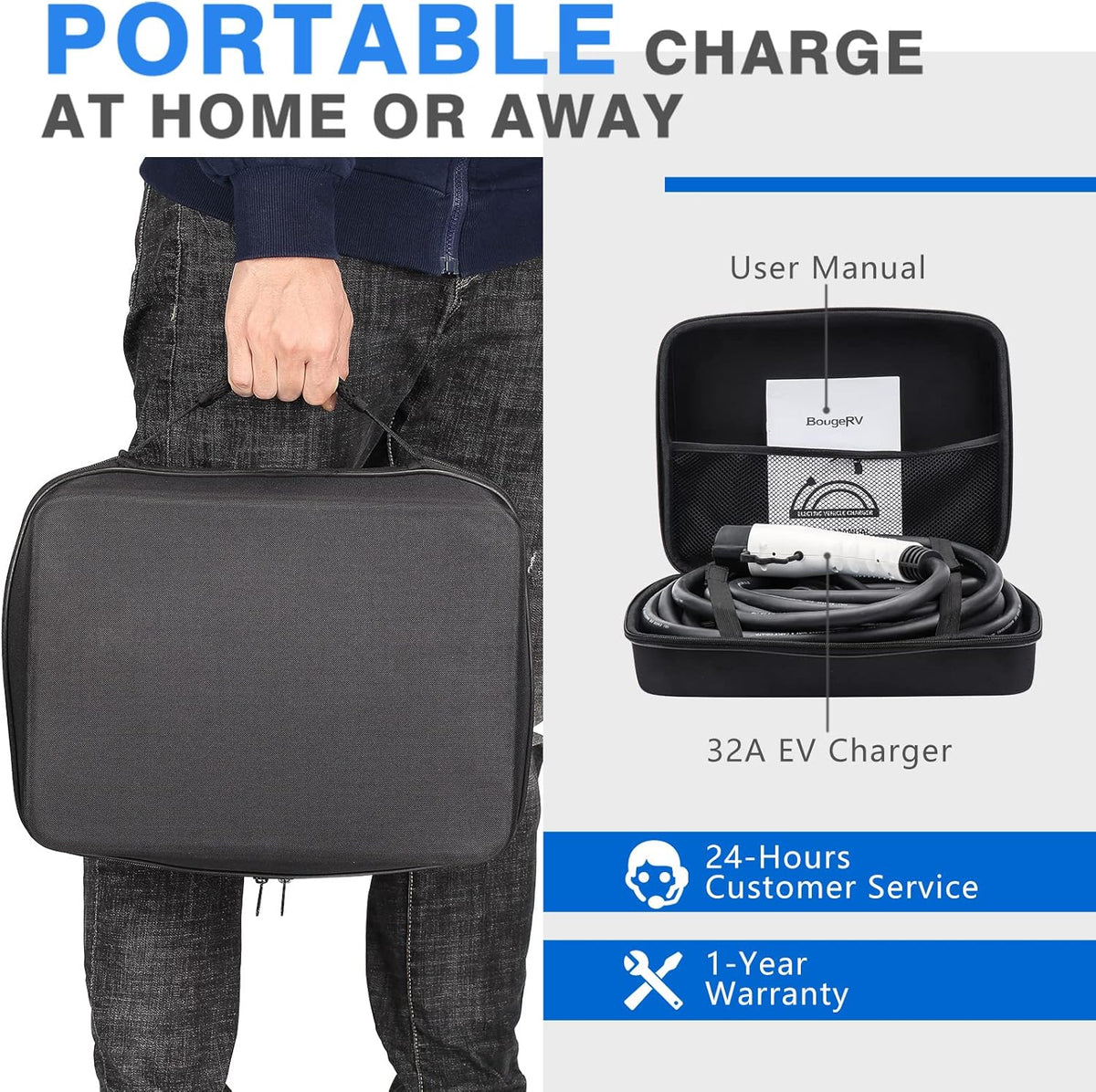 Portable 240V 32Amp EV Charger with NEMA14-50 Plug L324574