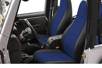 Black/Blue Neoprene Front Seat Covers R705
