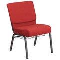 Crimson Fabric Church Chair with Cup Book Rack G911586