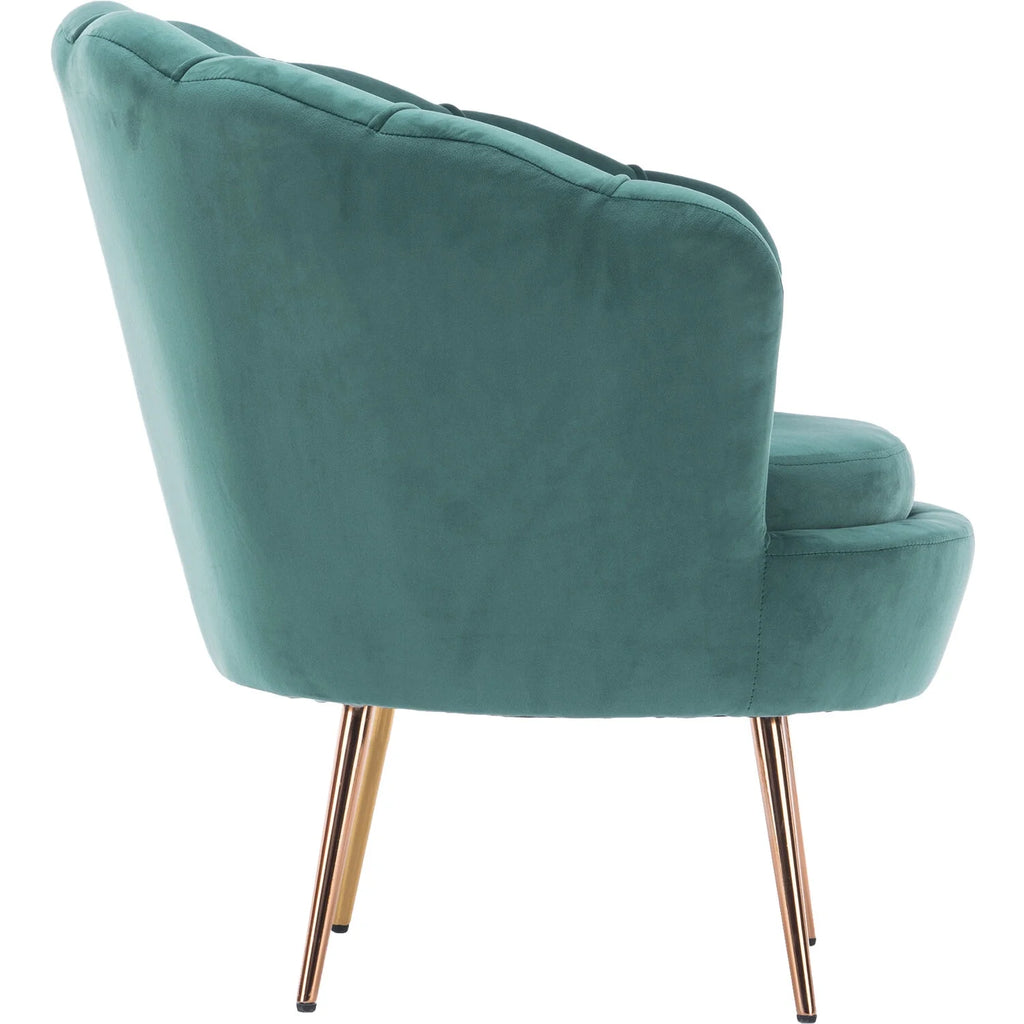 Dark Green Tufted Accent Chair with Gold Legs U488183