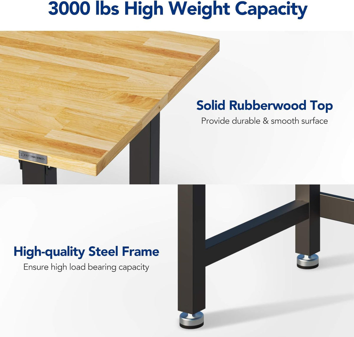 48" x 24" Rubber Wood Work Bench with Drawer R729