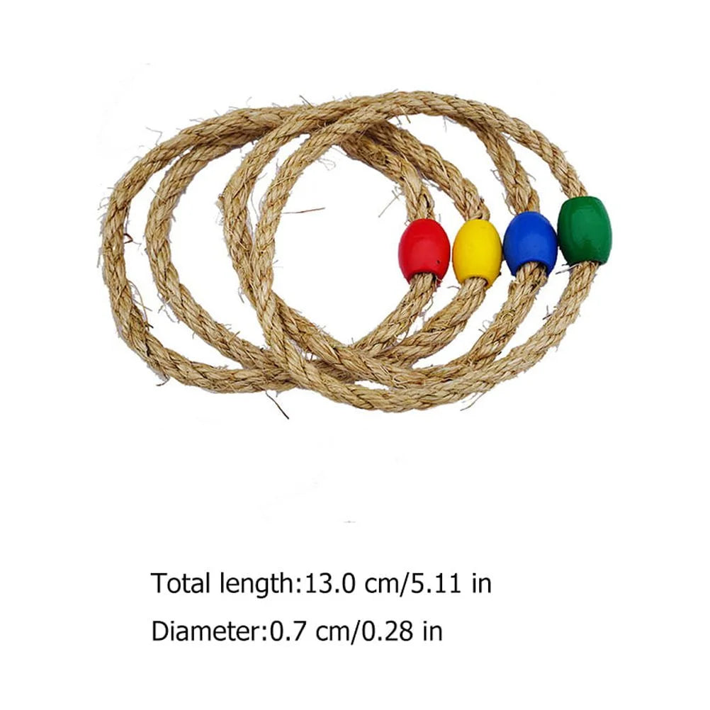 10 PCS Natural Rope Ring Toss Kids Toys Z982