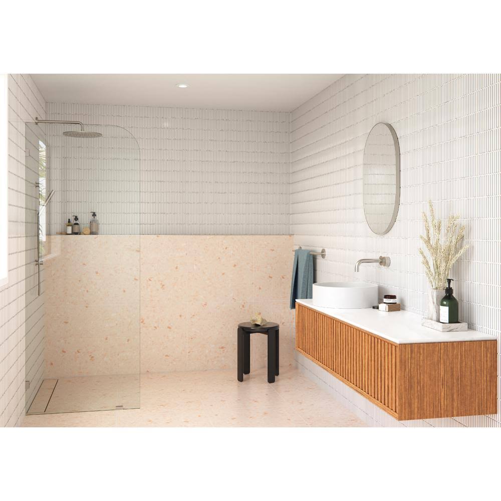36” W x 78” H Frameless Fixed Glass Panel Brushed Nickel P14982