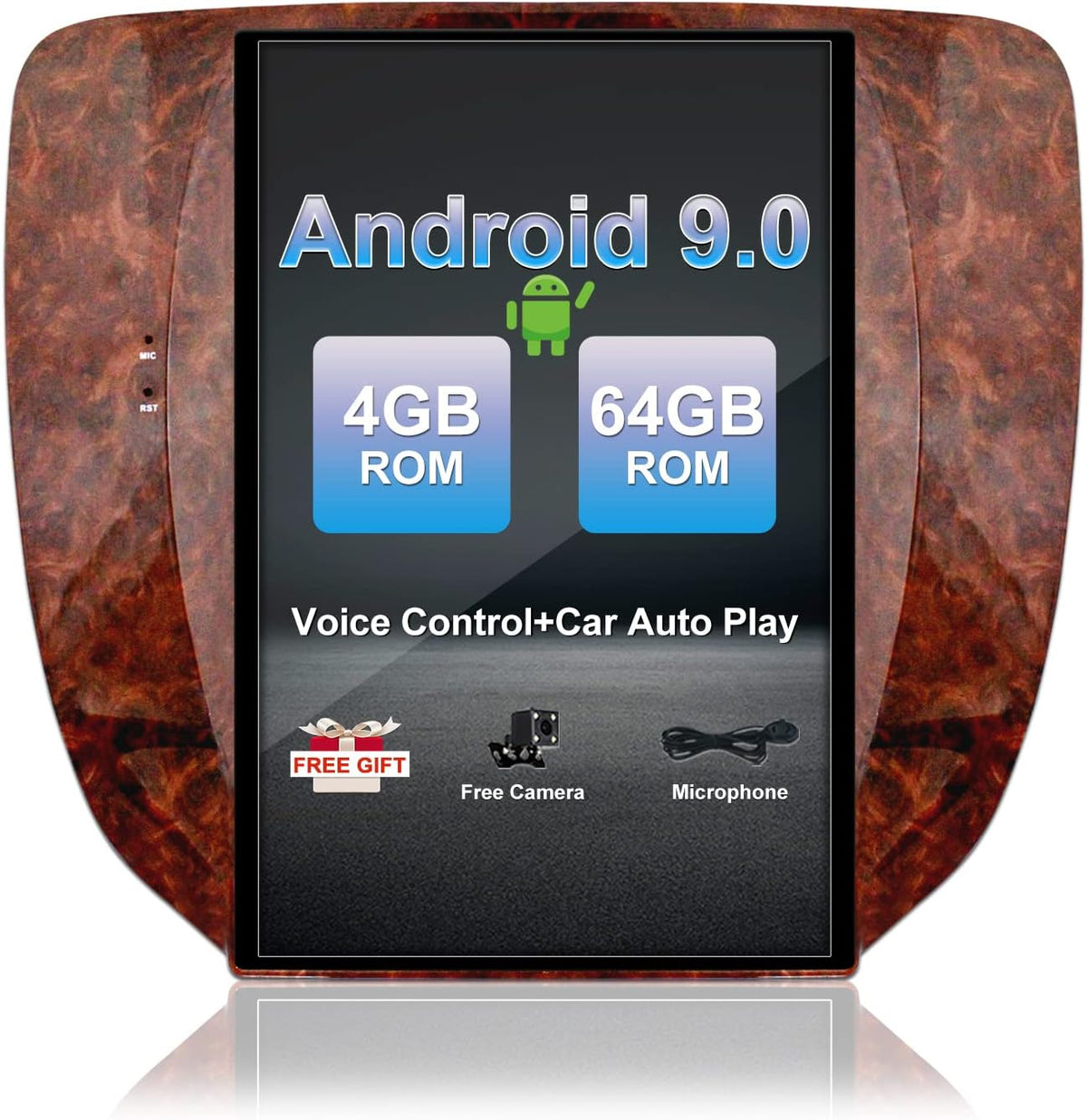 12.1'' IPS Screen Android 9.0 Car Stereo 2 Din with Carplay Android Auto E457