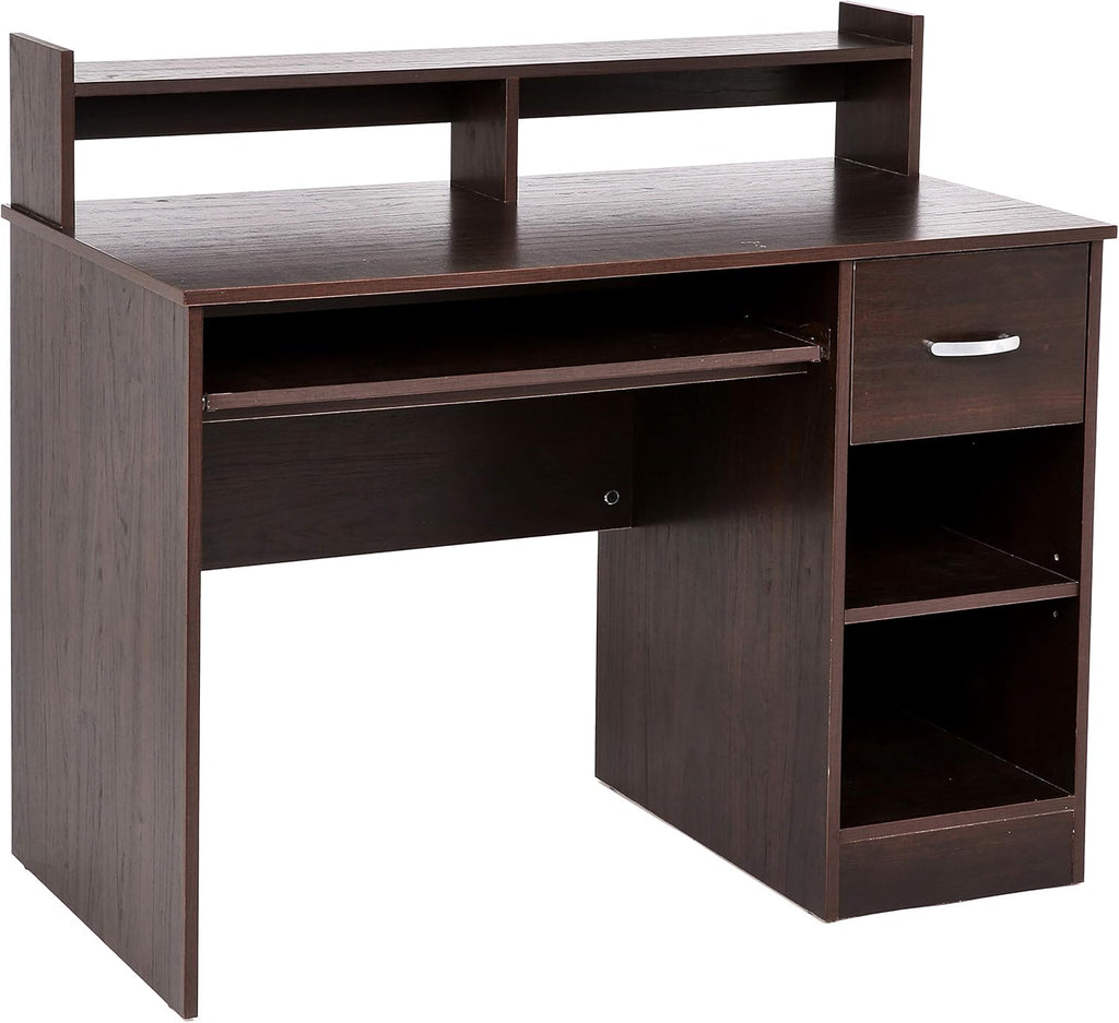 White Computer Desk with Keyboard Tray E78834