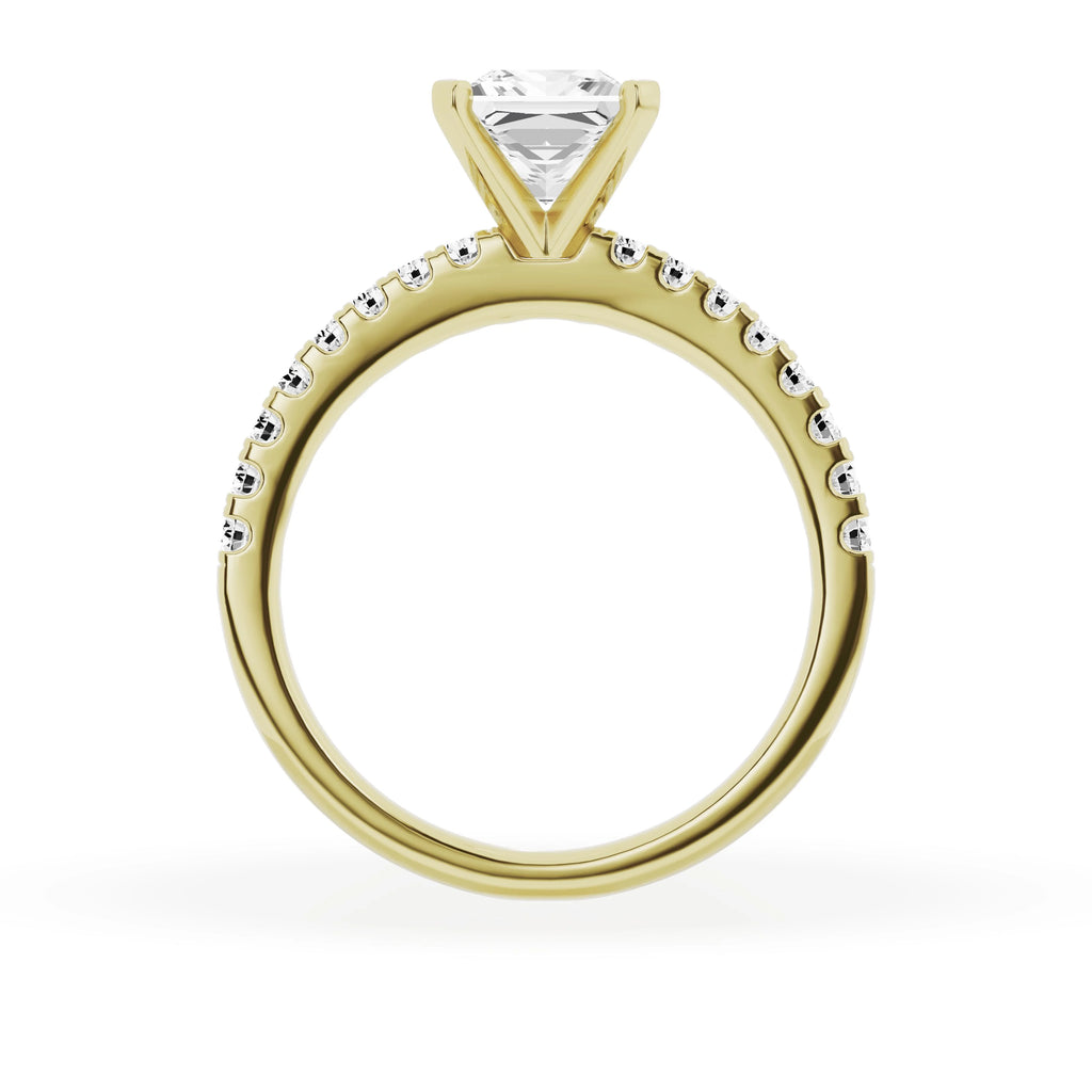 14K Yellow Gold Diamond Solitaire Princess Engagement Ring I277584