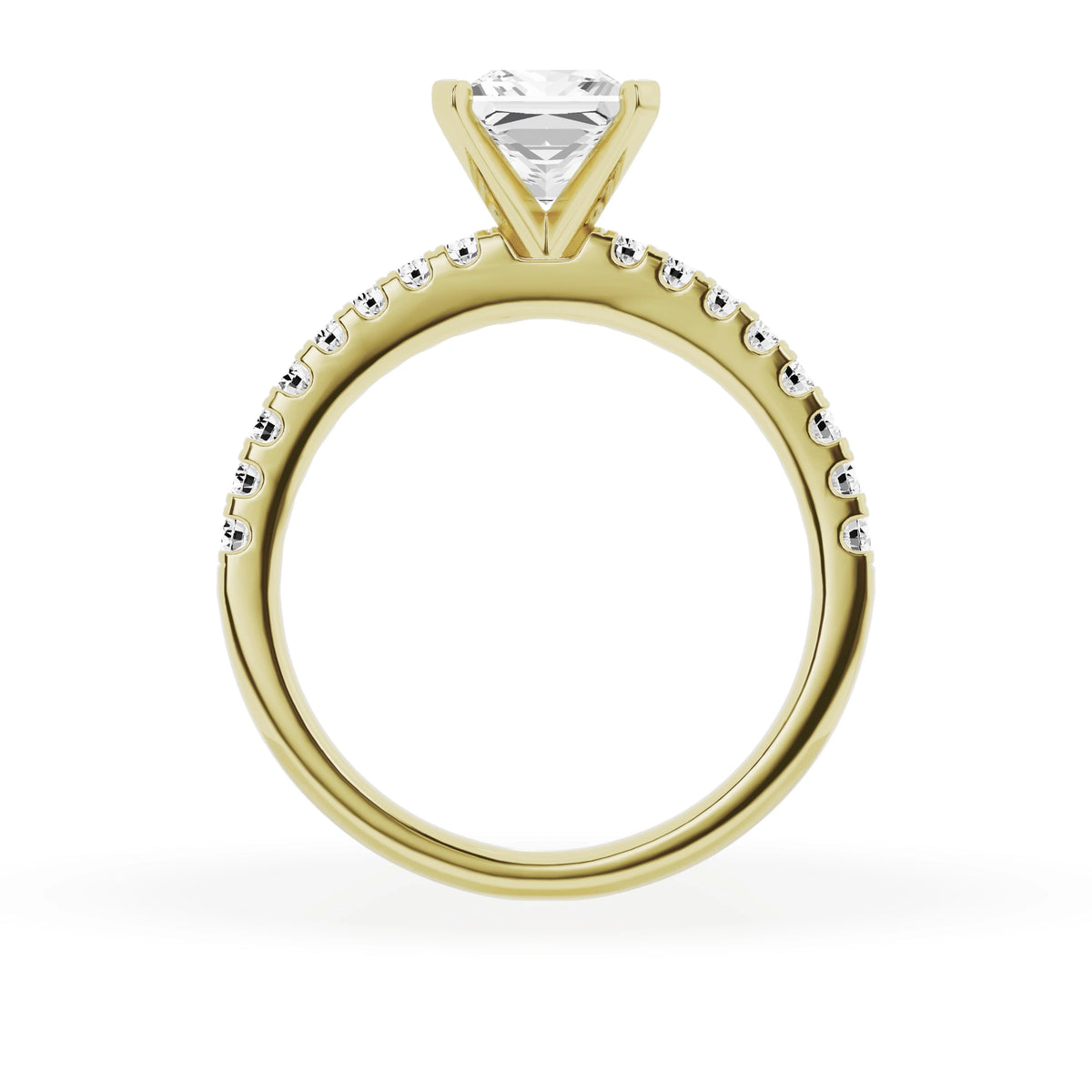 14K Yellow Gold Diamond Solitaire Princess Engagement Ring I277584