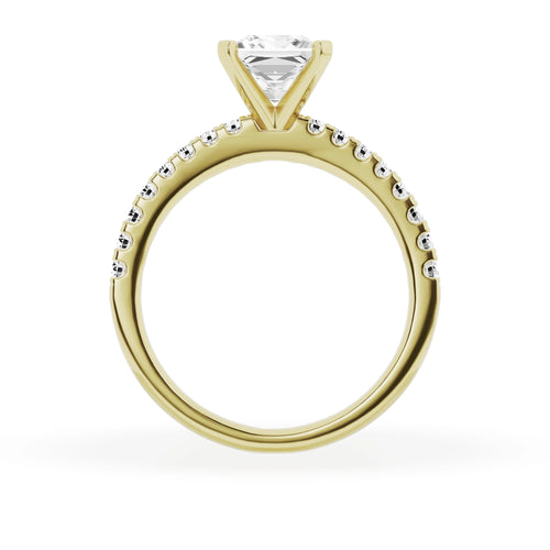 14K Yellow Gold Diamond Solitaire Princess Engagement Ring I277584