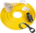 25 Feet Heavy Duty Generator Adapter Extension Cord, NEMA L14-30P to Four 5-20R, 4 Prong 10 Gauge Flat Generator Cable, 125/250V 30Amp 7500 Watts A64049