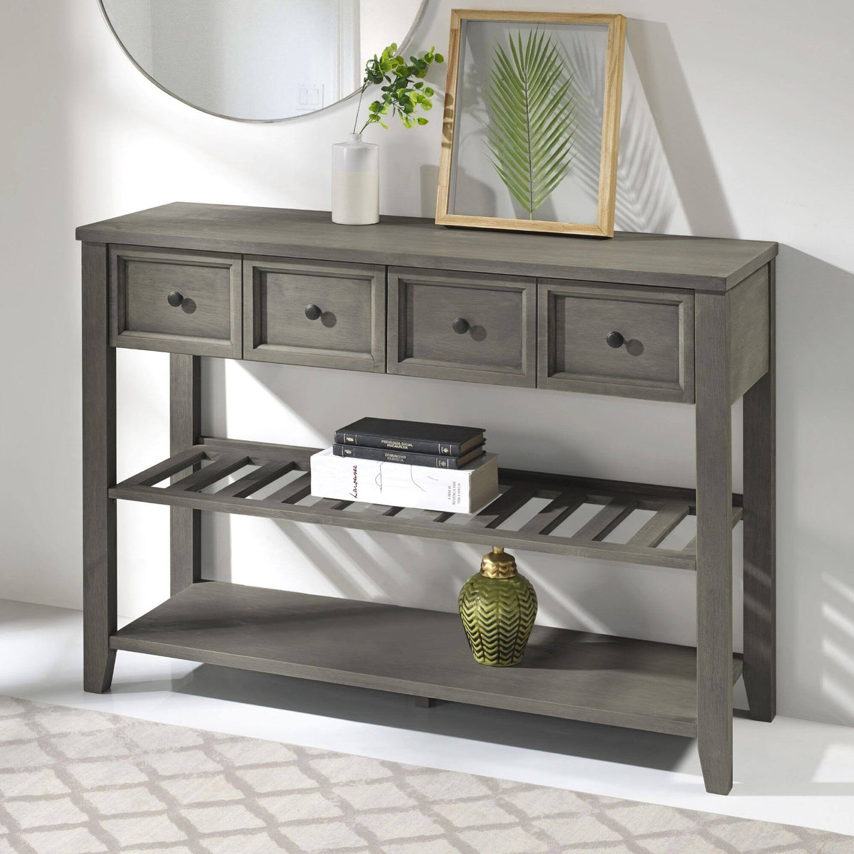 Solid Wood 2-Drawer Buffet W429