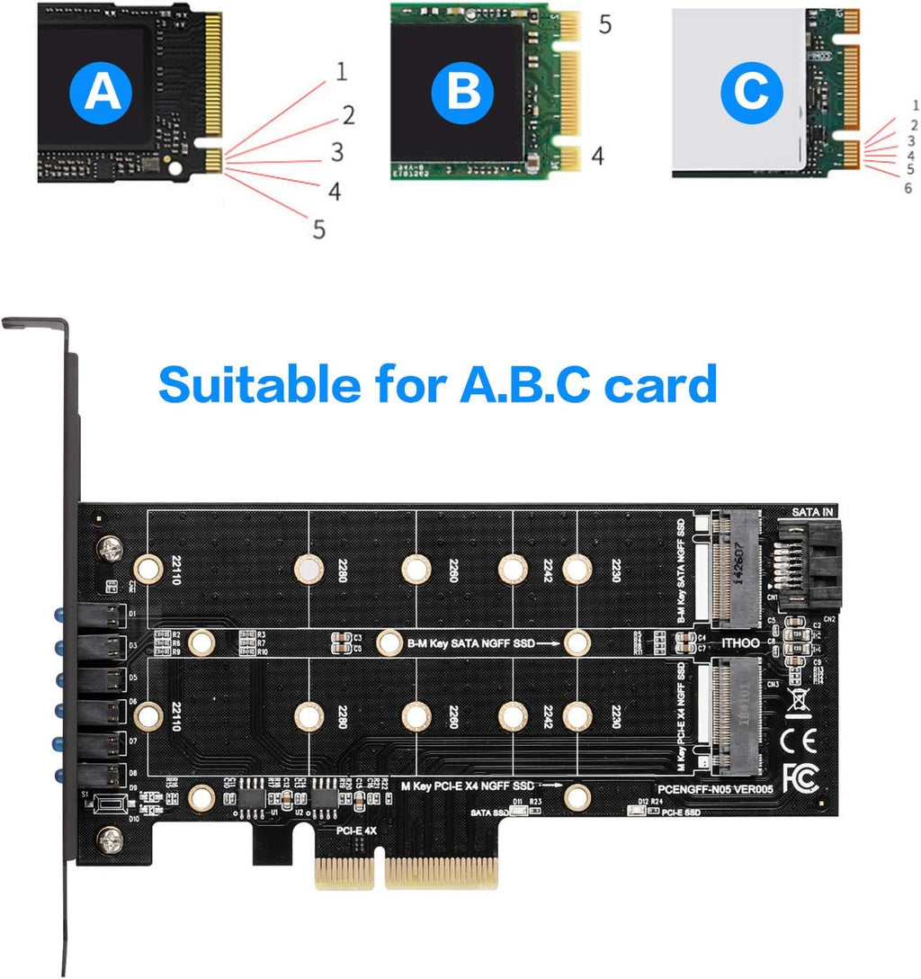 M.2 SSD to PCIe 3.0 X4 Adapter Card with Low Profile Bracket X286127