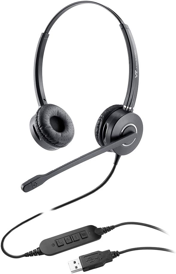 Binaural USB Computer Headset with Microphone Noise Cancelling Mic Pack of 2 E8841