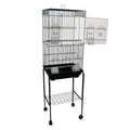 Black Tall Flat Top Bird Cage with Stand, 18 inch x 14 inch R935147