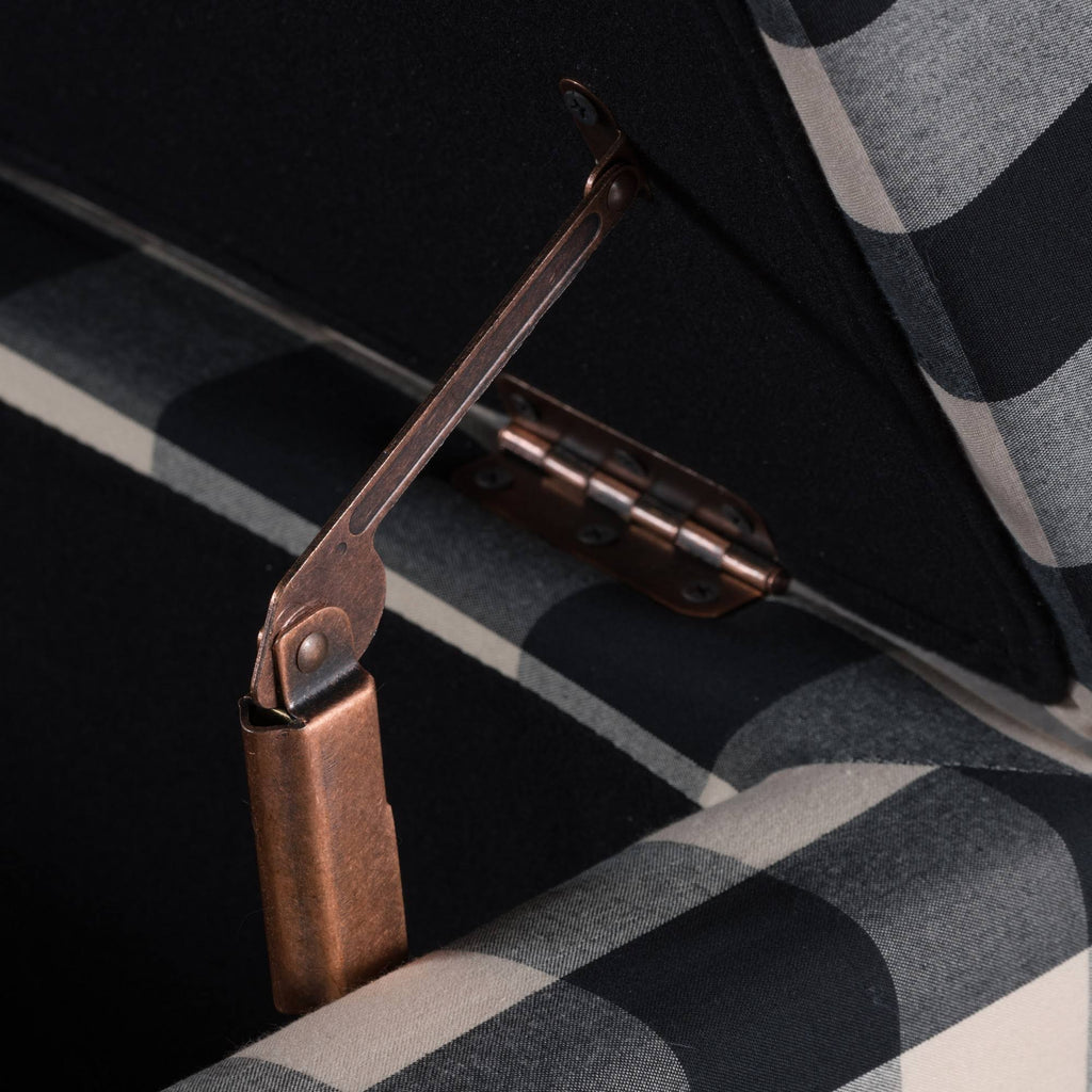Black Checkerboard Storage Ottoman L44590