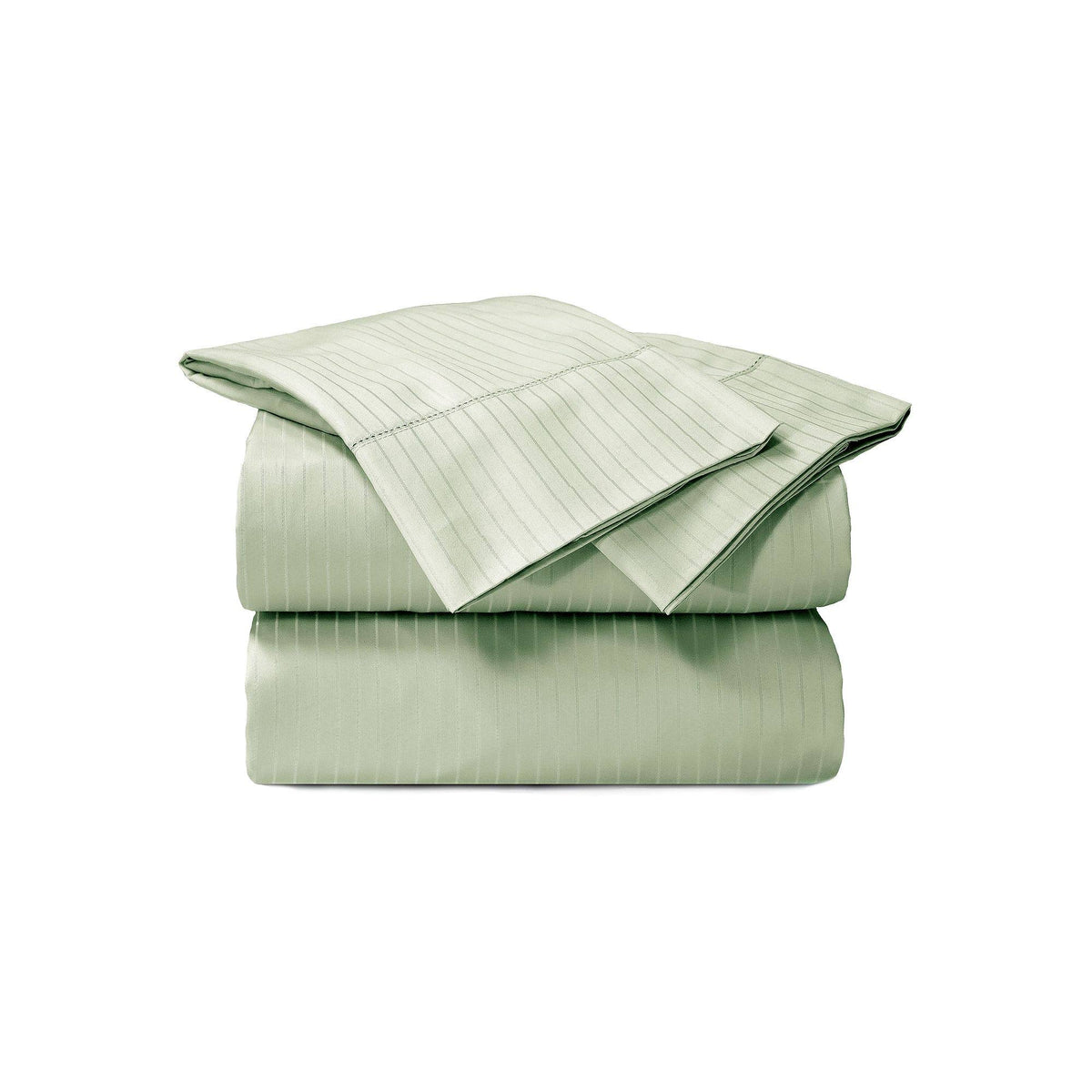 4-Piece Pinstripe Sheet Set, Cal King / Sage W22570