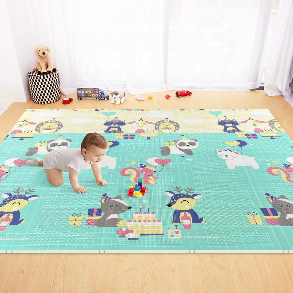 Portable Extra Large Foldable Play Mat with Carry Bag P7238