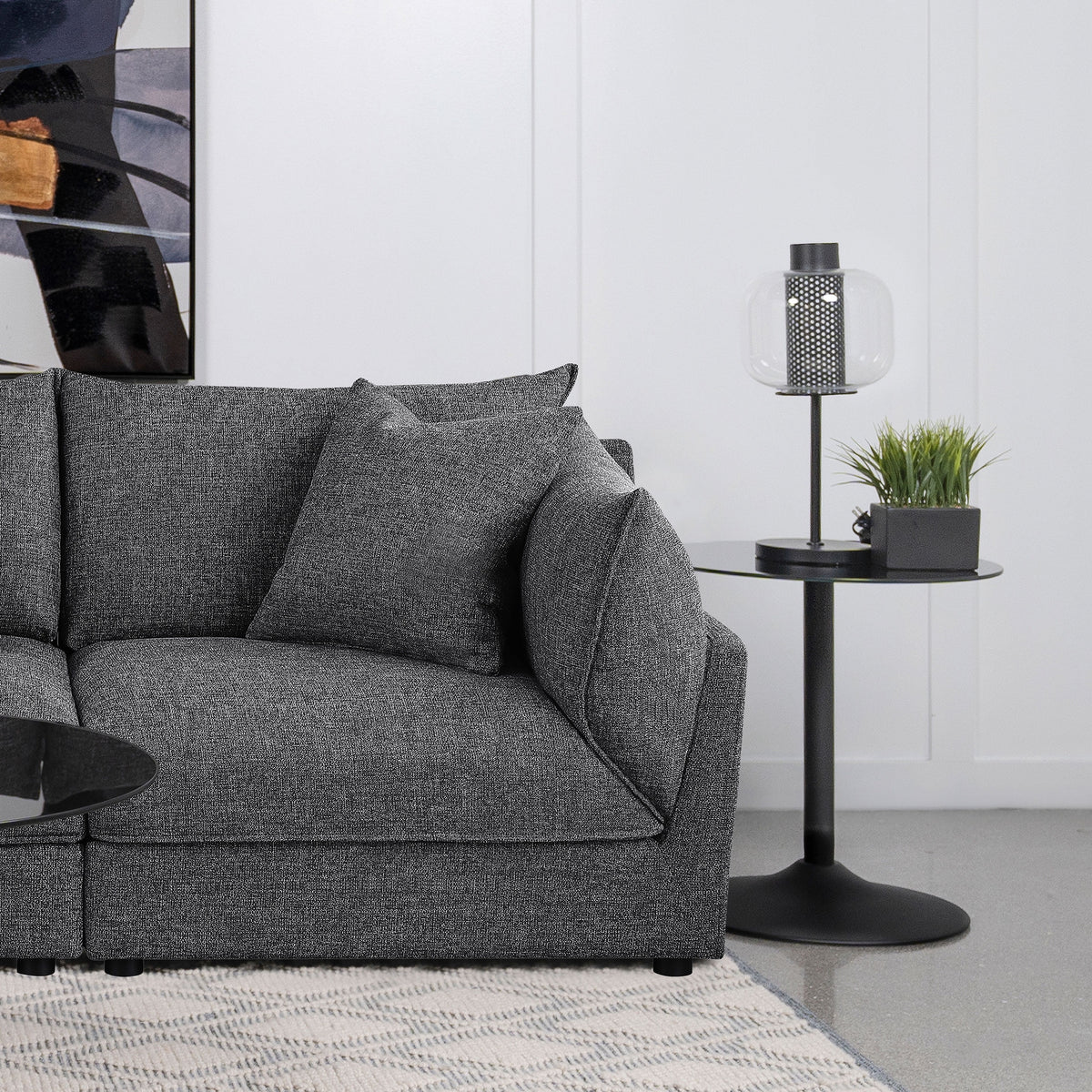 Barely Black Upholstered Chair Q428