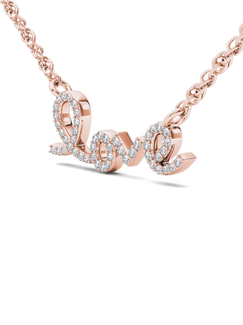 10K Rose Gold Diamond Necklace W73437
