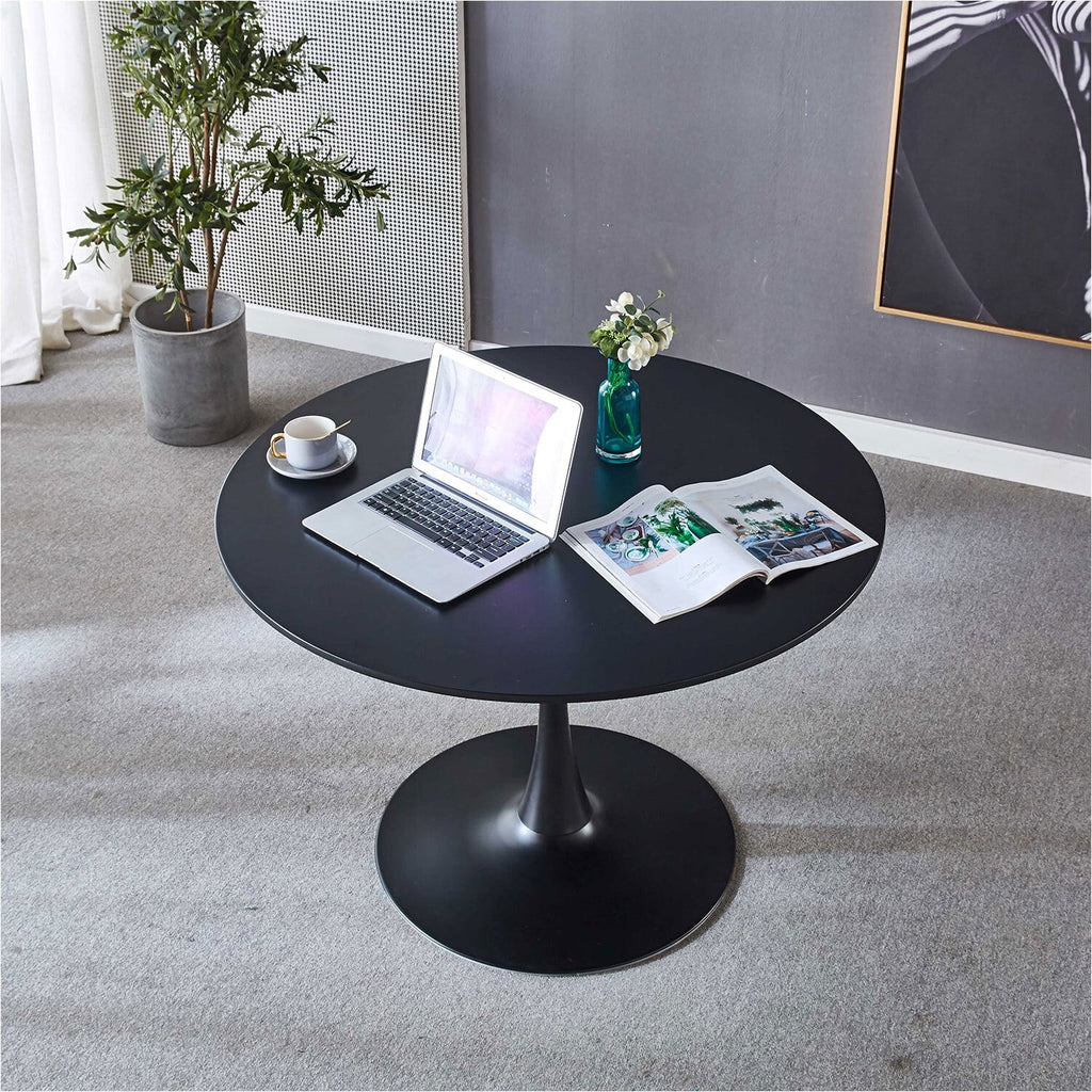 Black Tulip Pedestal Dining Table with Round MDF Table Top C74007