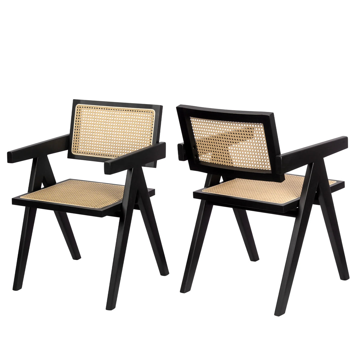 Black Rattan Dining Chair Set of 2 J65346