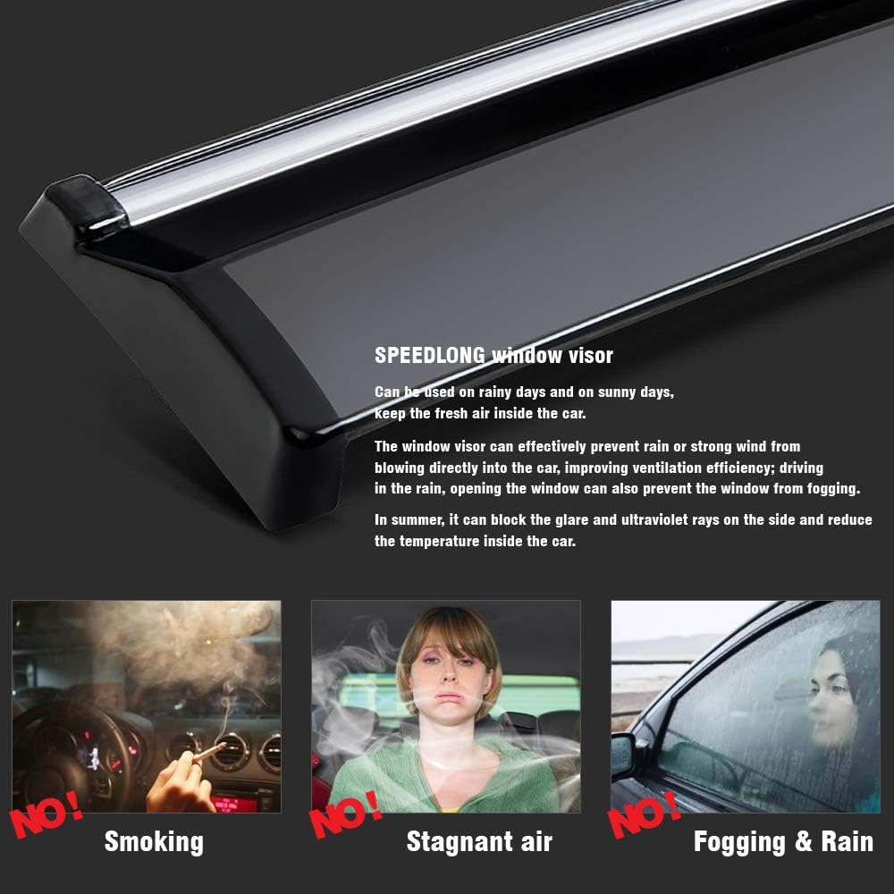 Car Window Visor Vent Shade Deflector Sun/Rain Guards C605503