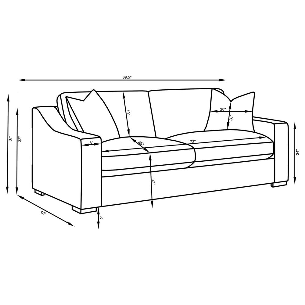 White 3-piece Fabric Upholstered Living Room Set Z877328