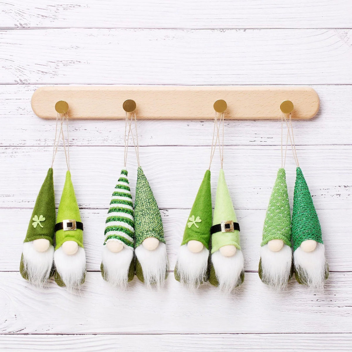 St. Patrick's Day Gnome Doll Swedish Elfs Dwarf Ornaments Set A657