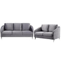Gray Velvet Sofa & Loveseat Set, 2 Piece O78809