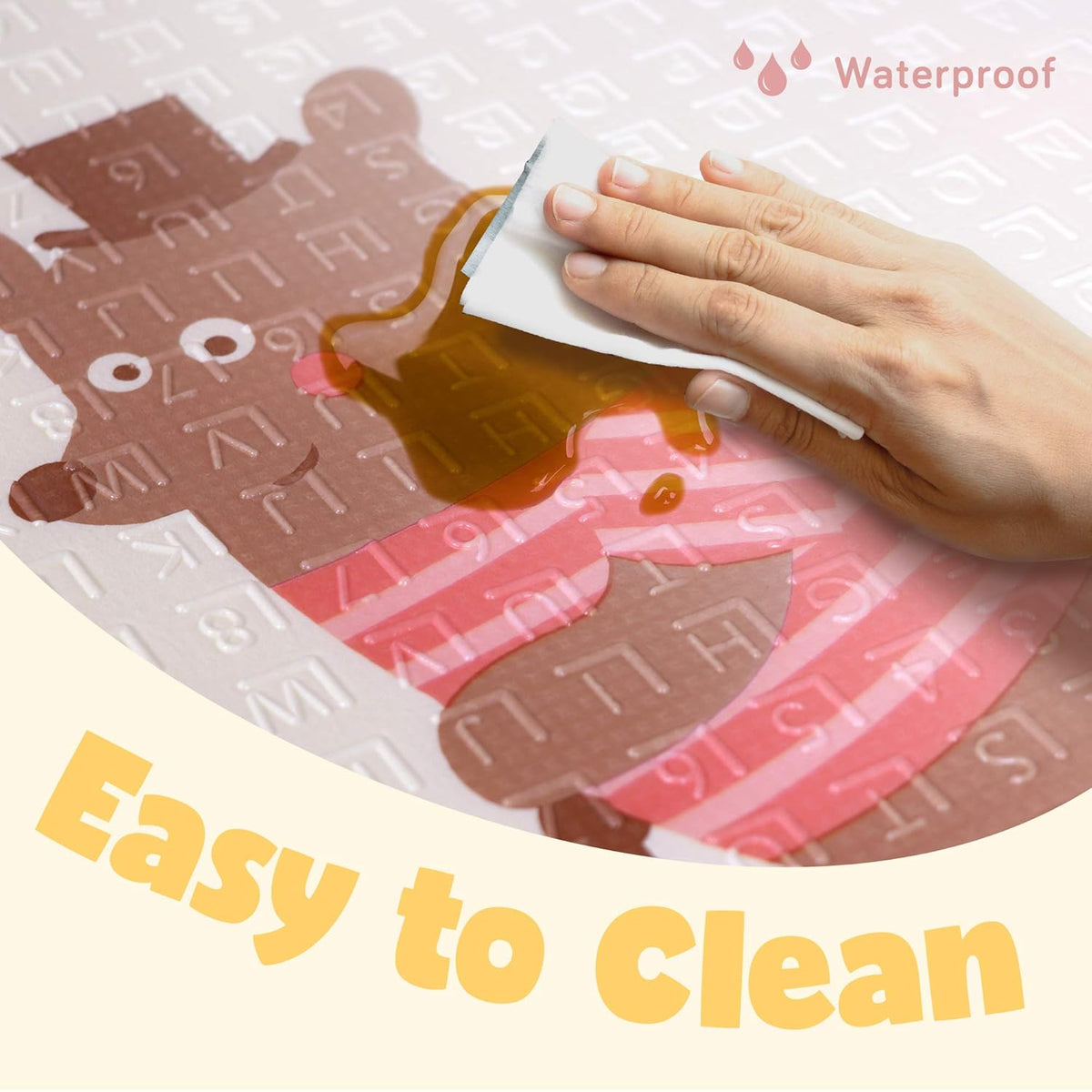 Reversible Non-Slip Waterproof Foam Baby Play Mat with Case, 6.5ft x 6ft J706