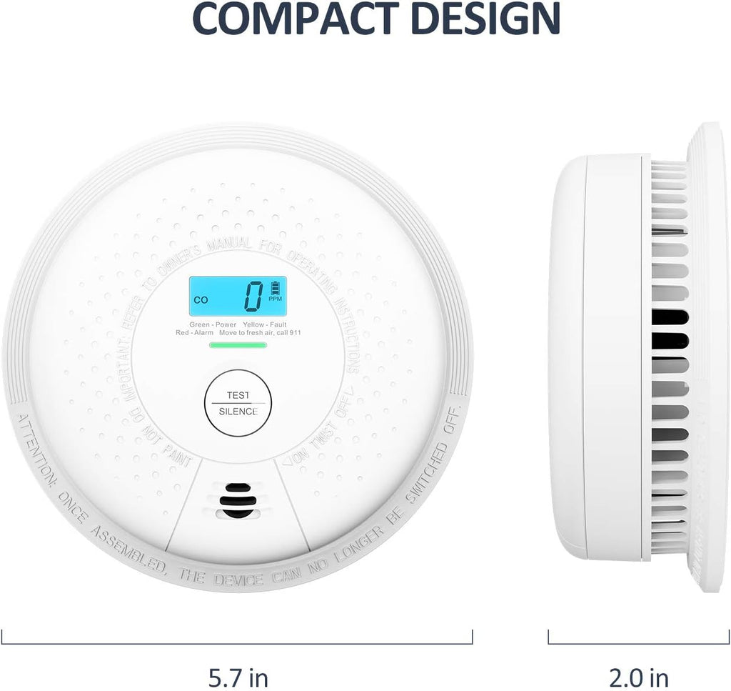 10-Year Battery CO Detector with LCD Display, Pack of 2 A706