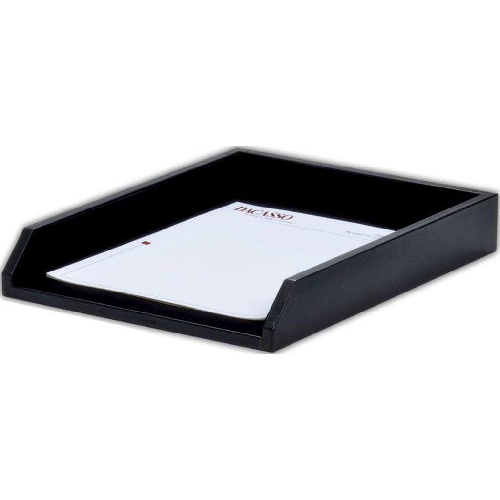 Black Leather Letter Tray Y6524