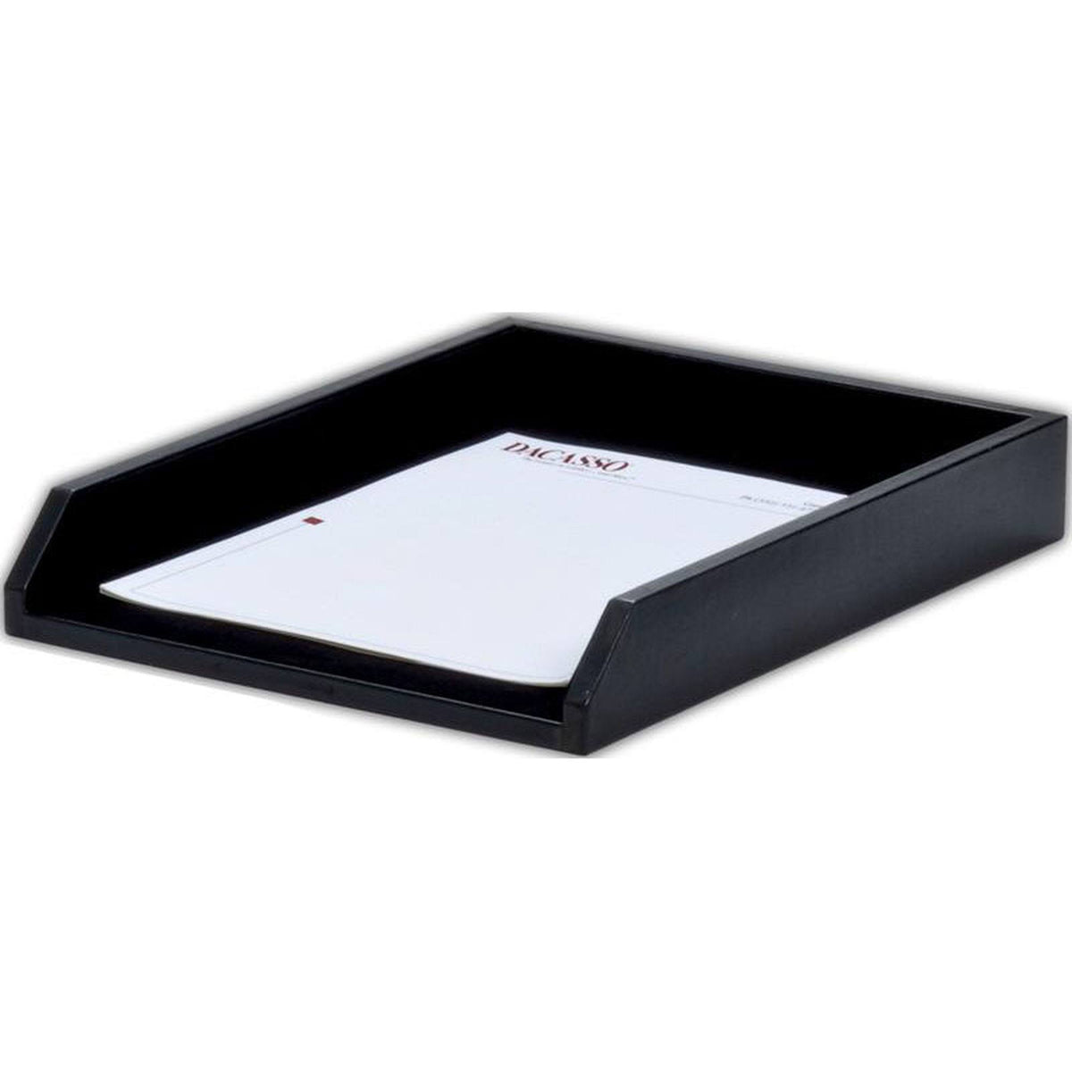 Black Leather Letter Tray Y6524
