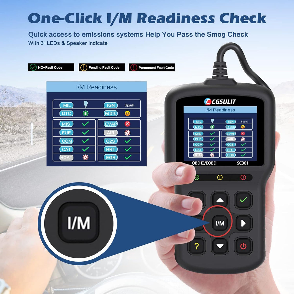 OBD2 Scanner Car Code Reader with Reset Full OBDII Functions Diagnostic Scan Tool Black Pack of 2 A59475