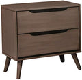 Oak 2-Drawer Wood Nightstand N113553