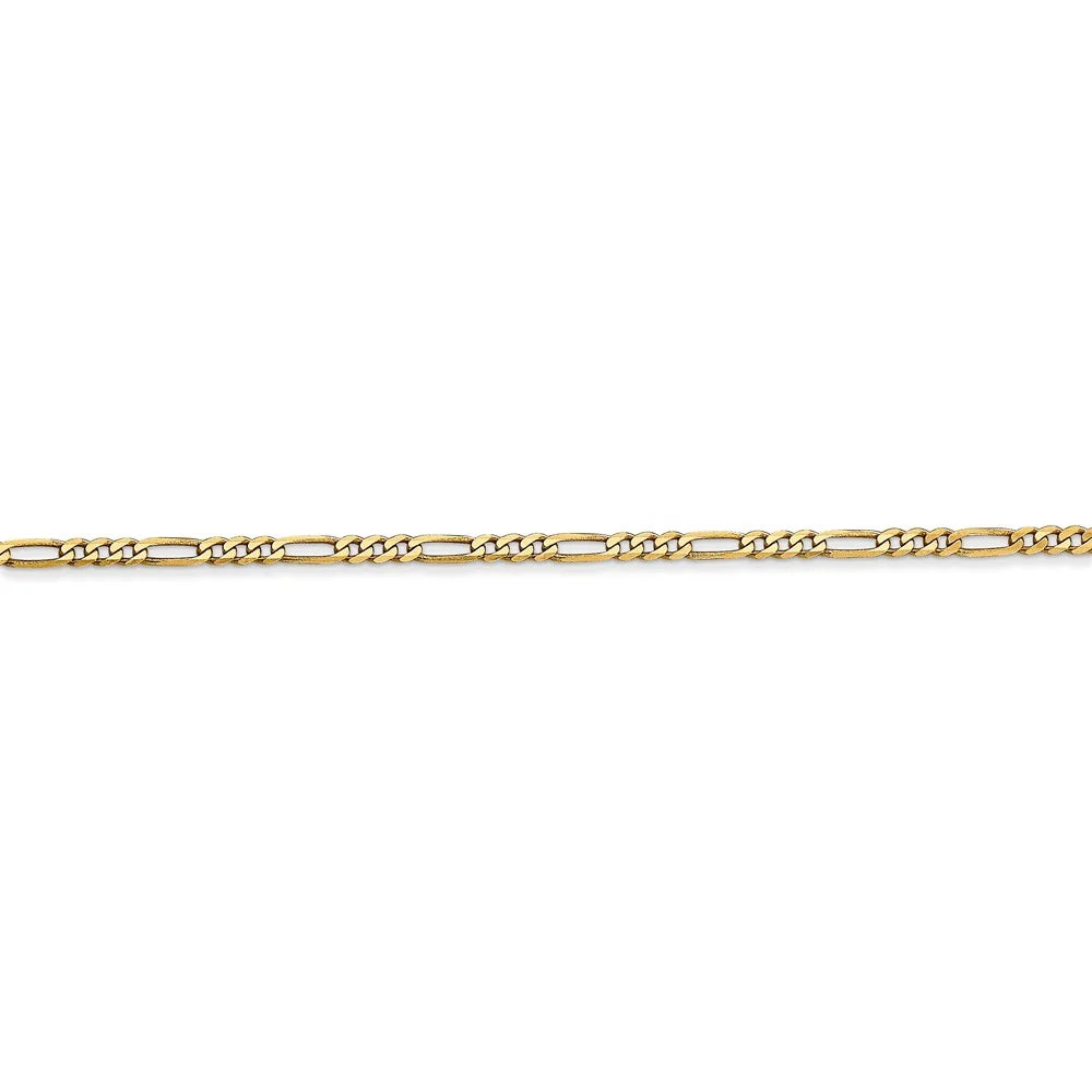 14kt Yellow Gold 1.8mm Flat Figaro Chain 20 inch Lobster Clasp J405