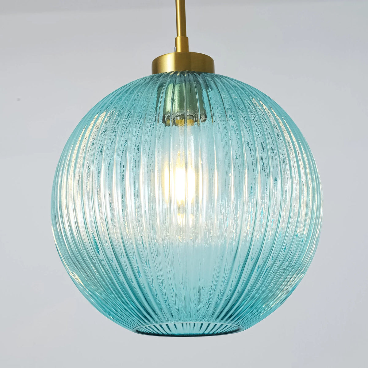 Ribbed Glass Globe Pendant I7484