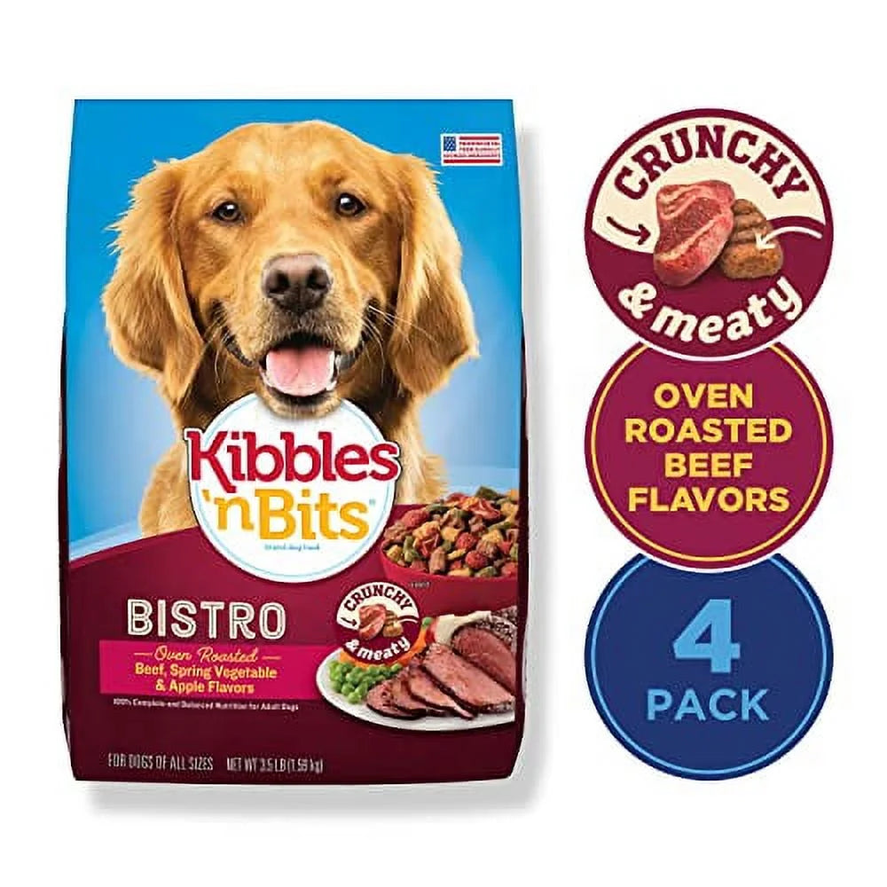 Oven Roasted Beef Flavor Dry Dog Food, 3.5 Pound Bag (Pack Of 4) H38324