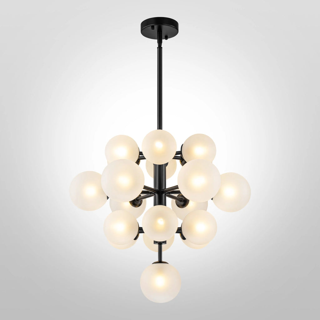 19-Light Dimmable Tiered Glass Bubble Chandelier G84987